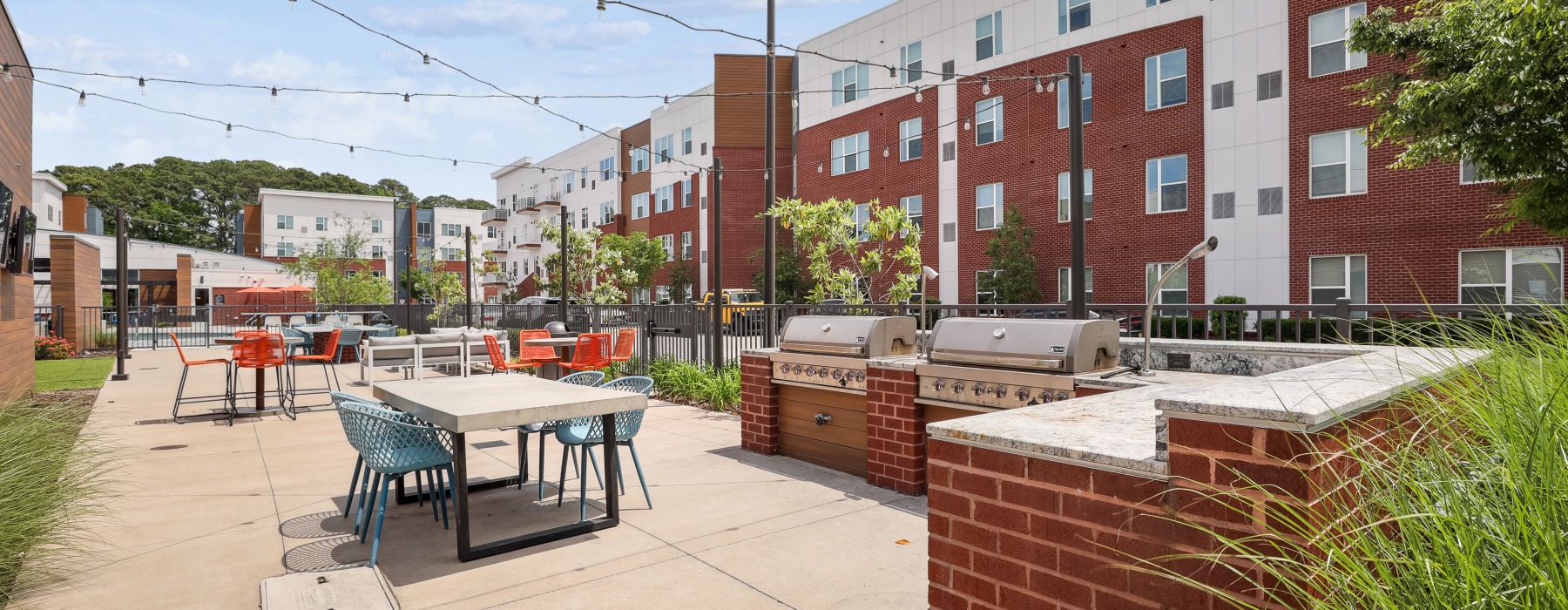 gas grills, outdoor lounge and bistro seating