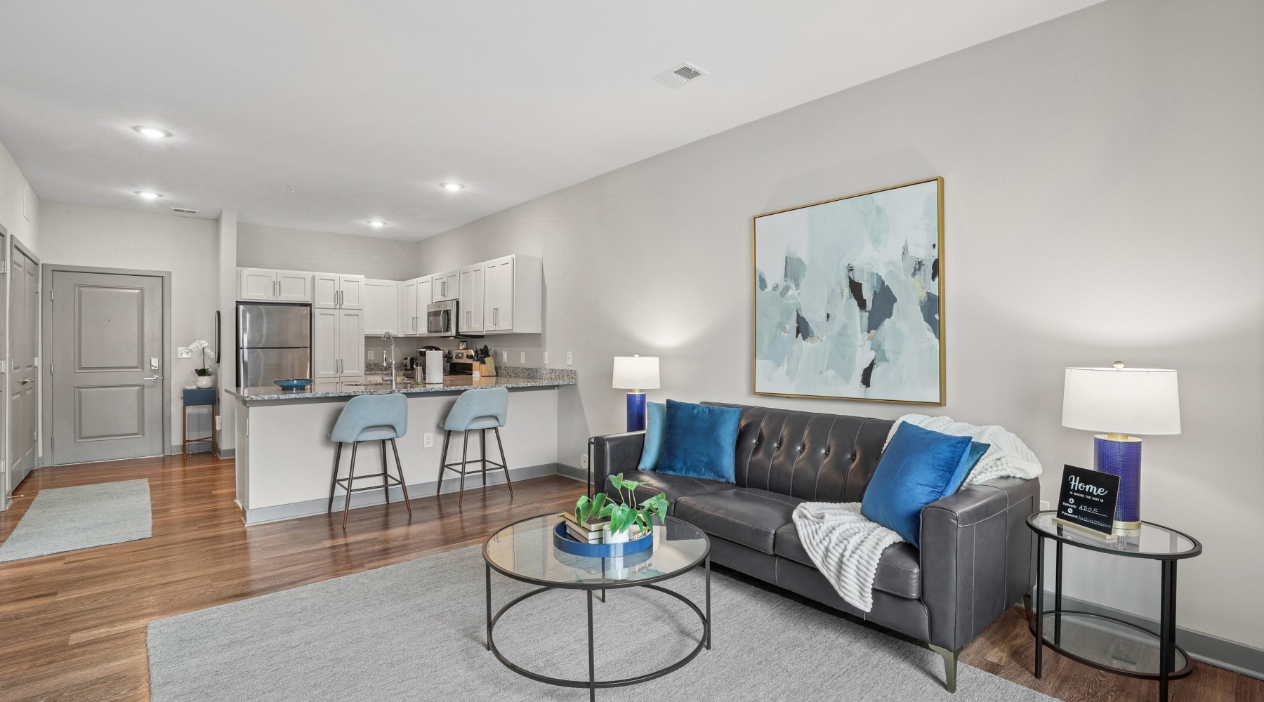 open concept living and kitchen